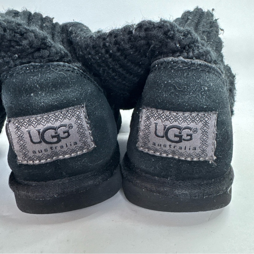 Ugg CLASSIC CARDY Women's Black Knit Tall Sweater BOOTS Size 5 - Picture 8 of 10